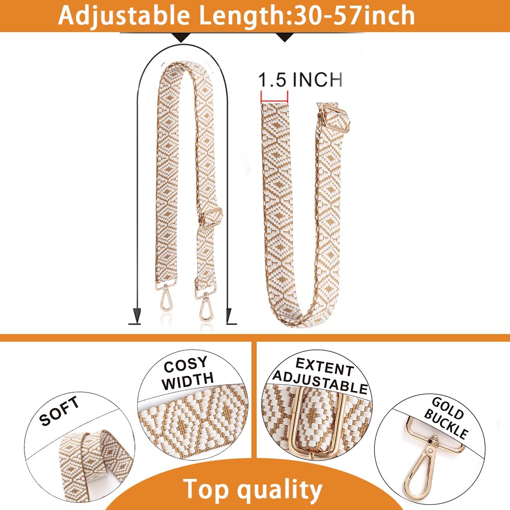 399$-AA-Crochet Flower Purse Straps Replacement Crossbody for Handbags Women Guitar Strap 2 inch Wide Adjustable Bag Strap